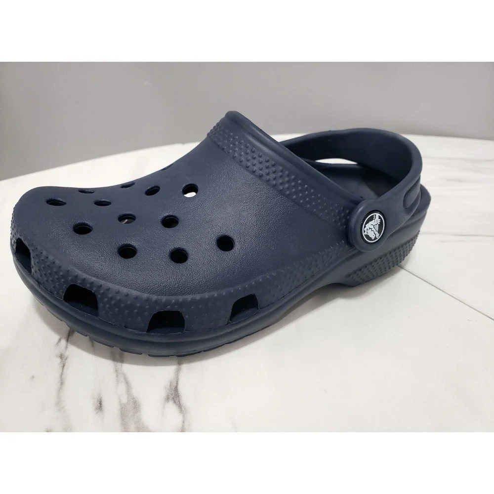 NEW SIZE 1 LITTLE KID BOY TODDLER NAVY BLUE Crocs YOUTH Junior Clog Childrens
